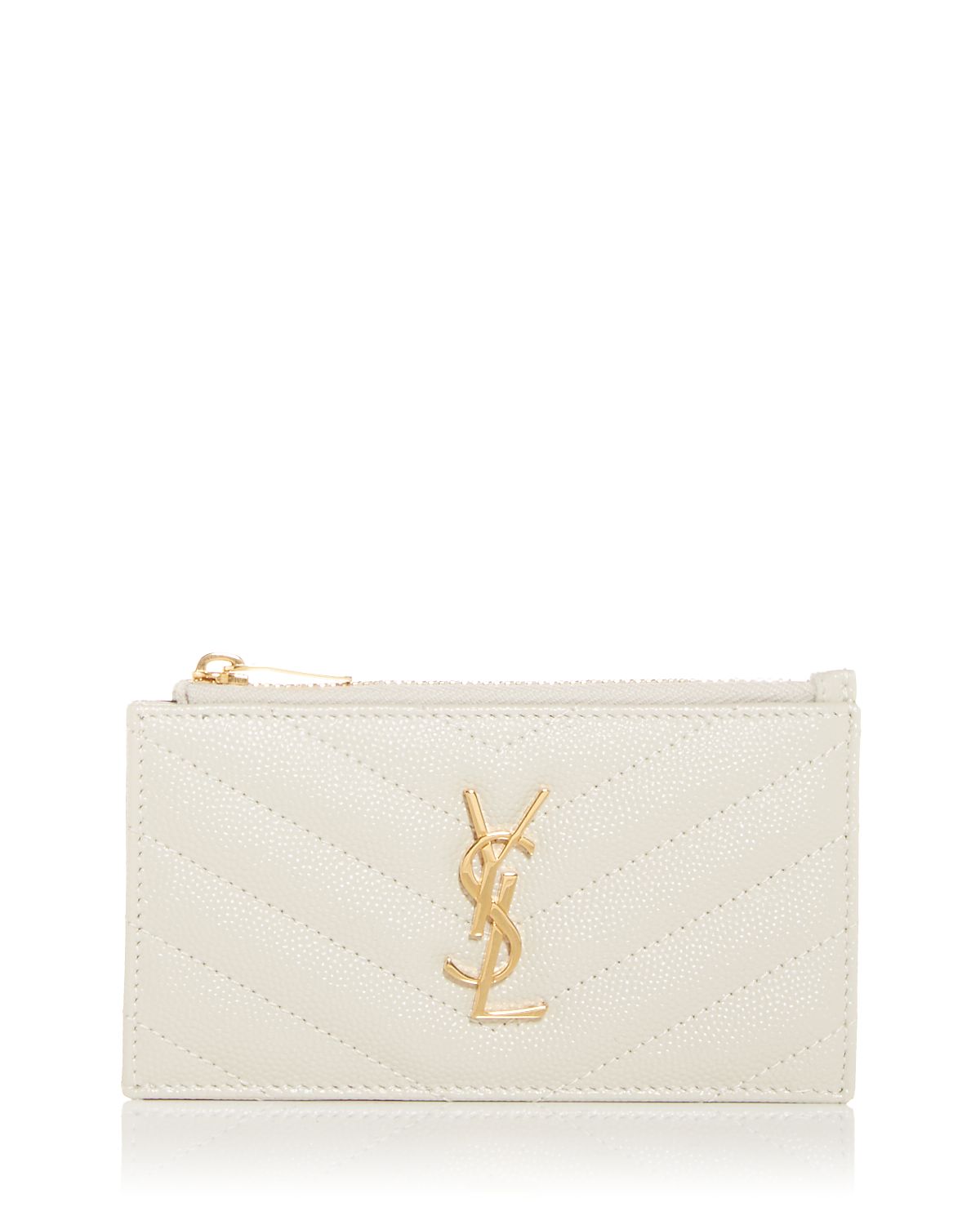 Saint Laurent Cassandre Matelasse Fragments Zipped Card Case