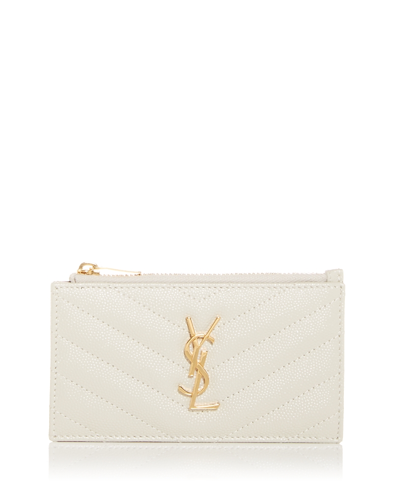 Saint Laurent Cassandre Matelasse Fragments Zipped Card Case · OS