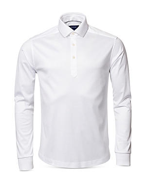 Shop Eton Contemporary Fit Jersey Long Sleeve Polo Shirt In White