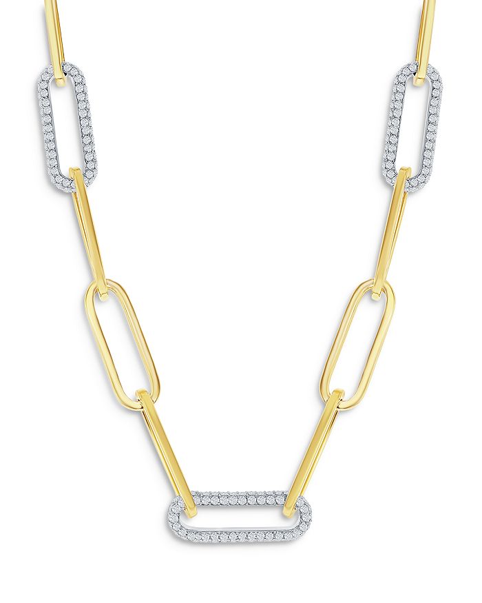Bloomingdale's Diamond Paperclip Necklace in 14K Yellow Gold,  ct. .  - 100% Exclusive | Bloomingdale's
