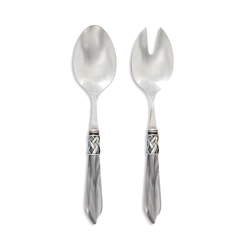 Vietri Aladdin Antique 2-piece Salad Server Set In Antique Light Gray
