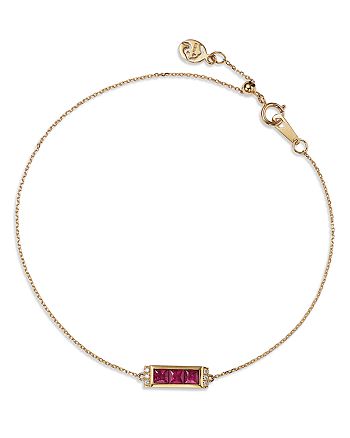 Bloomingdale's - Ruby & Diamond Accent Chain Bracelet in 14K Yellow Gold - 100% Exclusive
