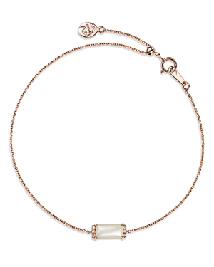 Bloomingdale's Mother Of Pearl & Diamond Accent Chain Bracelet In 14k Rose Gold - 100% Exclusive In Mother Of Pearl/rose Gold