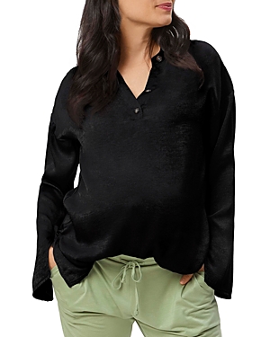 Stowaway Collection Suzie Long Sleeve Maternity Top In Black