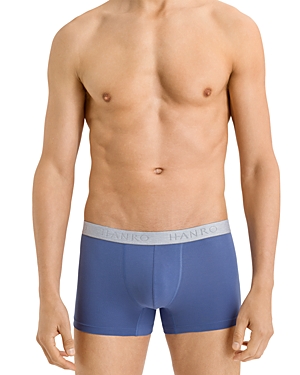 Hanro Essentials Cotton Stretch Boxer Briefs, Pack Of 2 In Clematis Blue/deep Navy