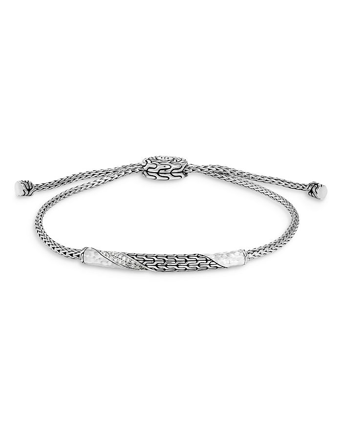 JOHN HARDY Sterling Silver Classic Chain Diamond Pav Twisted