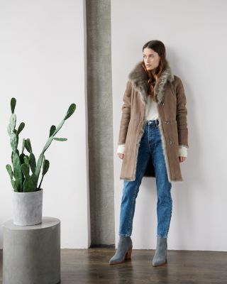 Gypsie Toscana Trimmed Reversible Shearling Coat