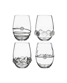 Juliska - Heritage Stemless Wine Glasses, Assorted Set of 4