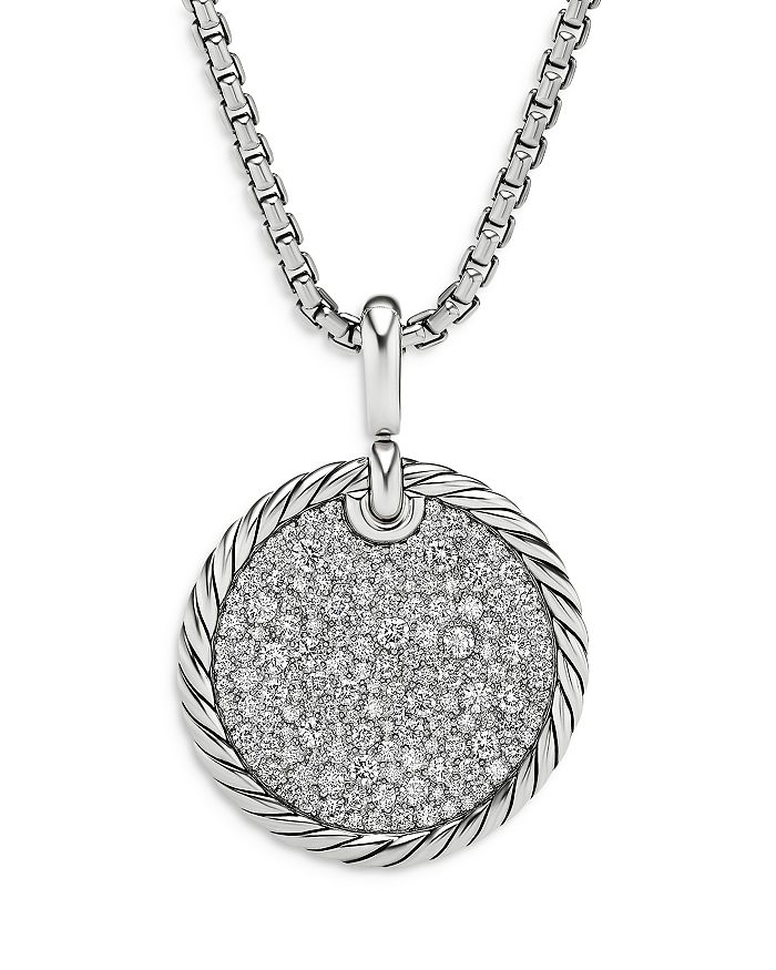 David Yurman - Sterling Silver Elements&reg; Diamond Pav&eacute; Disc Pendant