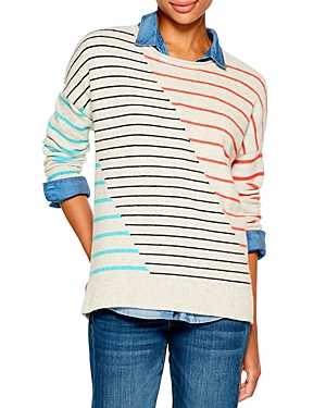 Nic+Zoe Petites Cozy Up Striped Asymmetric Sweater