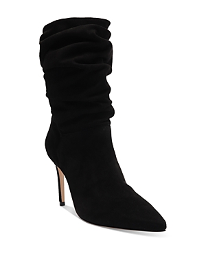 Schutz Women's Ashlee Pointed Toe Scrunched High Heel Boots In Black