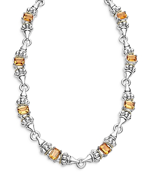 Lagos 18k Yellow Gold & Sterling Silver Glacier Citrine Collar Necklace, 16 In Silver/yellow