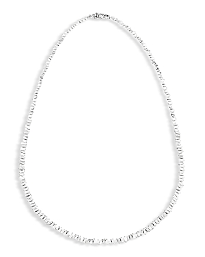 Shop Suzanne Kalan 18k White Gold Diamond Baguette Scattered Tennis Necklace, 17