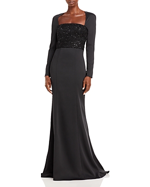 Amsale Sequined Bodice Gown