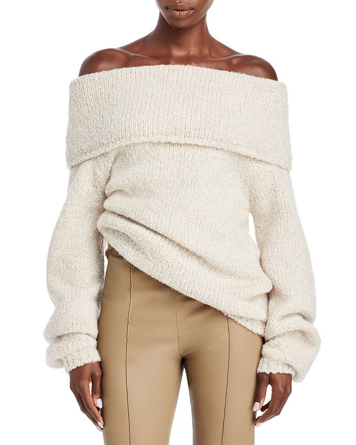 Vince off shop shoulder slit pullover