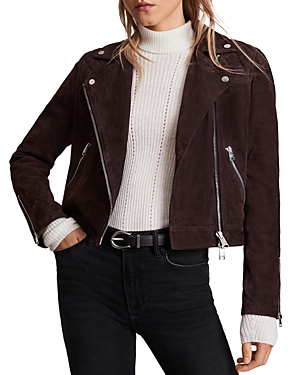Allsaints Dalby Leather Biker Jacket In Oxblood Brown