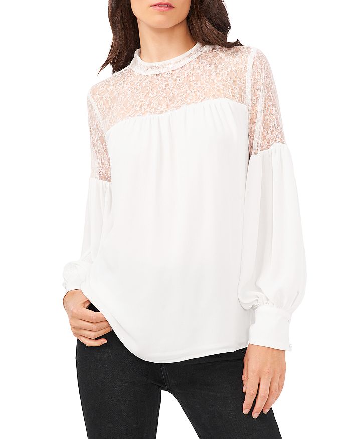 VINCE CAMUTO Balloon Sleeve Lace Top Bloomingdale s