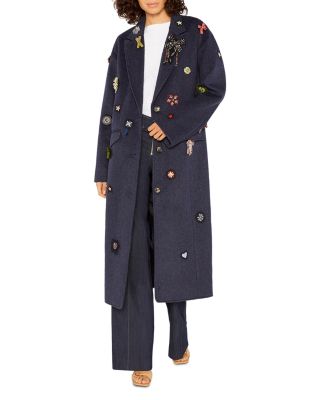 Cinq à Sept Gravis Patch Embellished Coat | Bloomingdale's