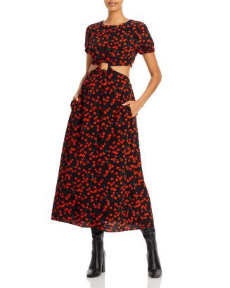 STAUD Calypso Floral Print Cutout Maxi Dress | Bloomingdale's