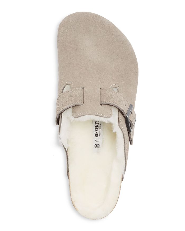 Birkenstock Men's Boston Shearling Clogs In Stone Coin/natural