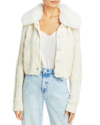 fur trim cardigan