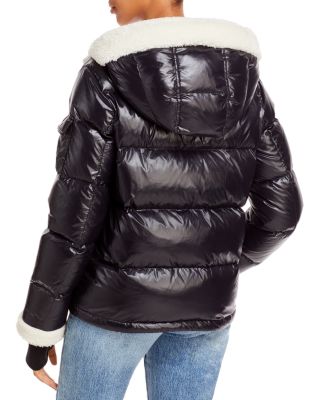 aqua black puffer jacket