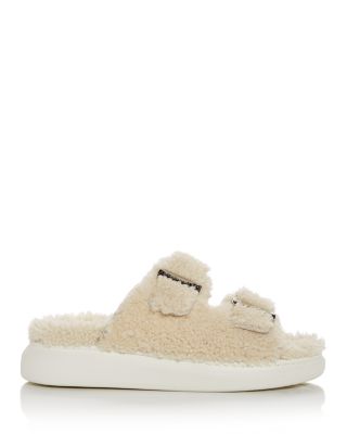サンダル・ミュール ALEXANDER MCQUEEN Beige Eco Fur Slippers Alexander McQUEEN Women's Shearling Slide Sandals