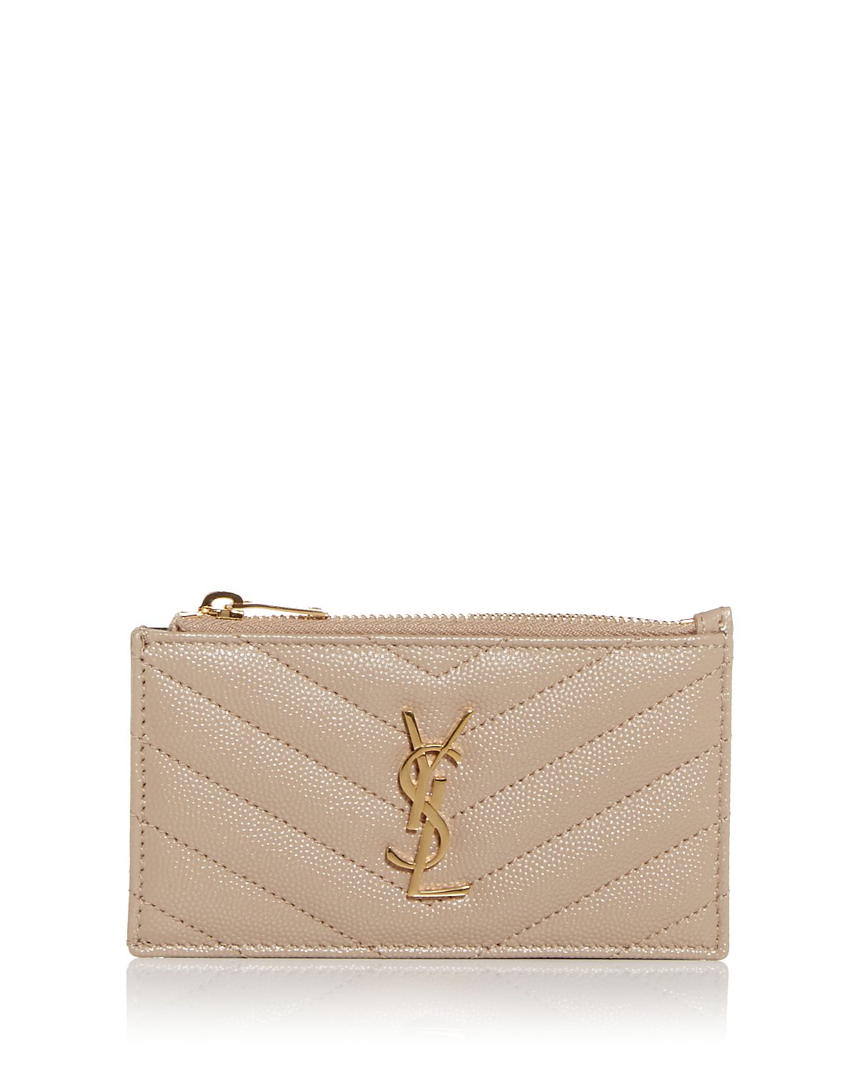 Saint Laurent Cassandre Matelasse Fragments Zipped Card Case