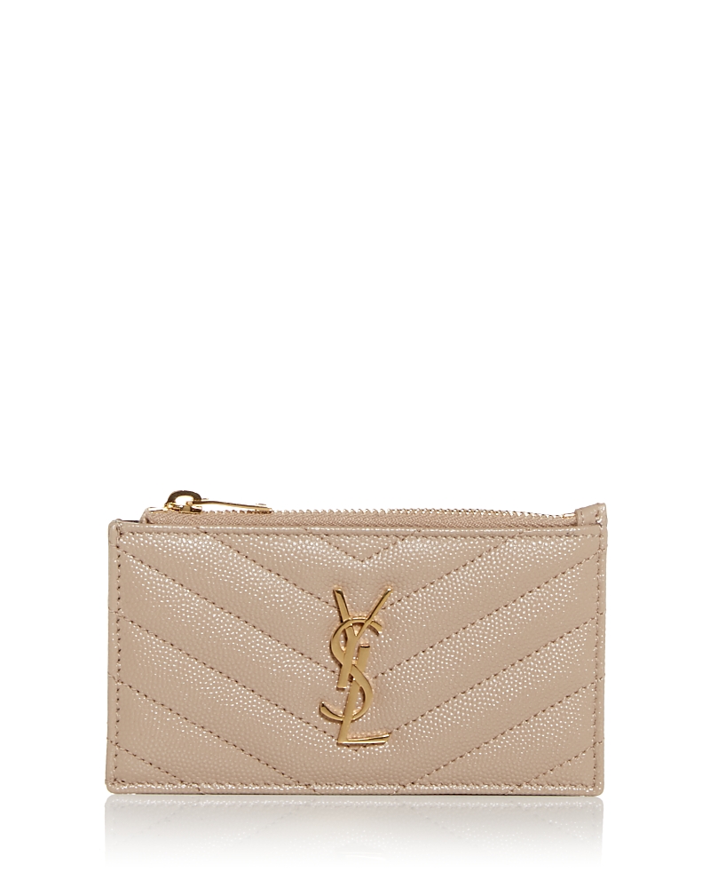 Saint Laurent Cassandre Matelasse Fragments Zipped Card Case · OS