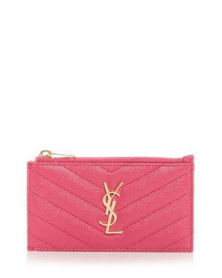 Saint Laurent Cassandre Matelasse Fragments Zipped Card Case