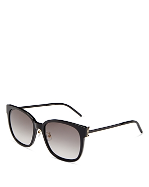 Saint Laurent Square Acetate & Metal Sunglasses In Black/gray