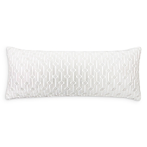 Hudson Park Collection Italian Tivoli Embroidered Decorative Pillow, 14 X 26 - 100% Exclusive In White/silver