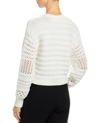 bcbgmaxazria draped shoulder plaited sweater