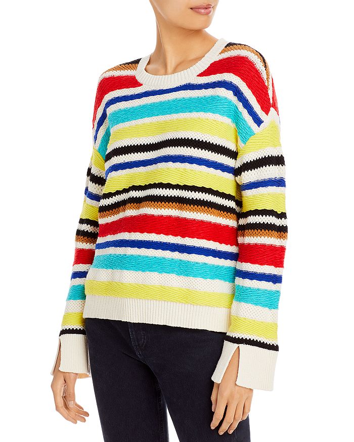 Alice and Olivia Zelda Multicolored Striped Sweater Bloomingdale s