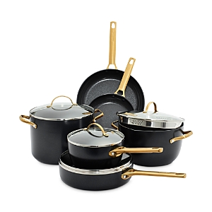 Greenpan Padova Reserve Blush Healthy Ceramic Nonstick Cookware, Set Of 10 In Black