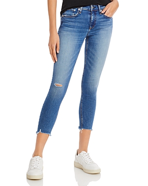 Rag & Bone Cate Mid Rise Ankle Skinny Jeans In Mick W/ Holes