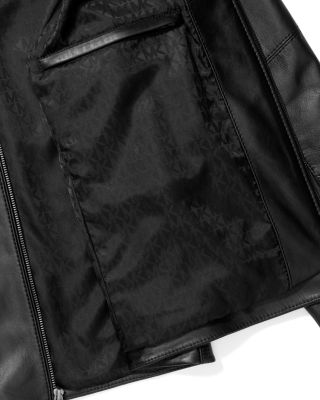 ジャケット Michael Kors JACKET (MT520JM3SB BLACK) Michael Kors Mens S Leather Moto Bomber Jacket Beautiful