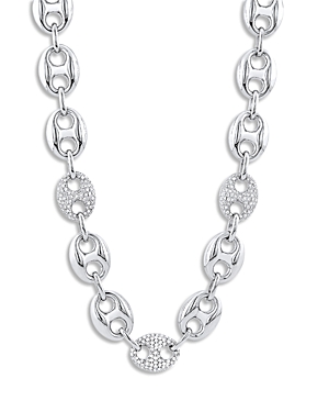 Alberto Amati Sterling Silver Diamond Mariner Link Chain Necklace, 18