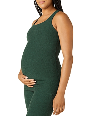 Beyond Yoga Racerback Maternity Tank Top In Forest Green
