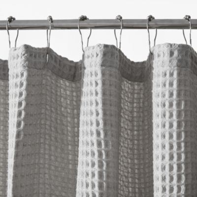 Marled Waffle Grey Shower Curtain