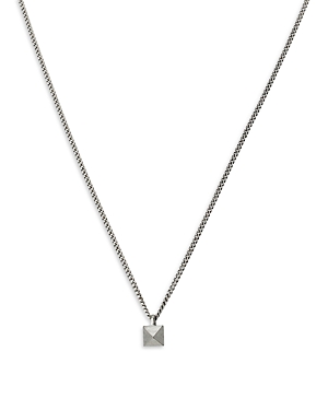 Allsaints Pyramid Pendant Necklace In Sterling Silver, 22 In Warm Silver