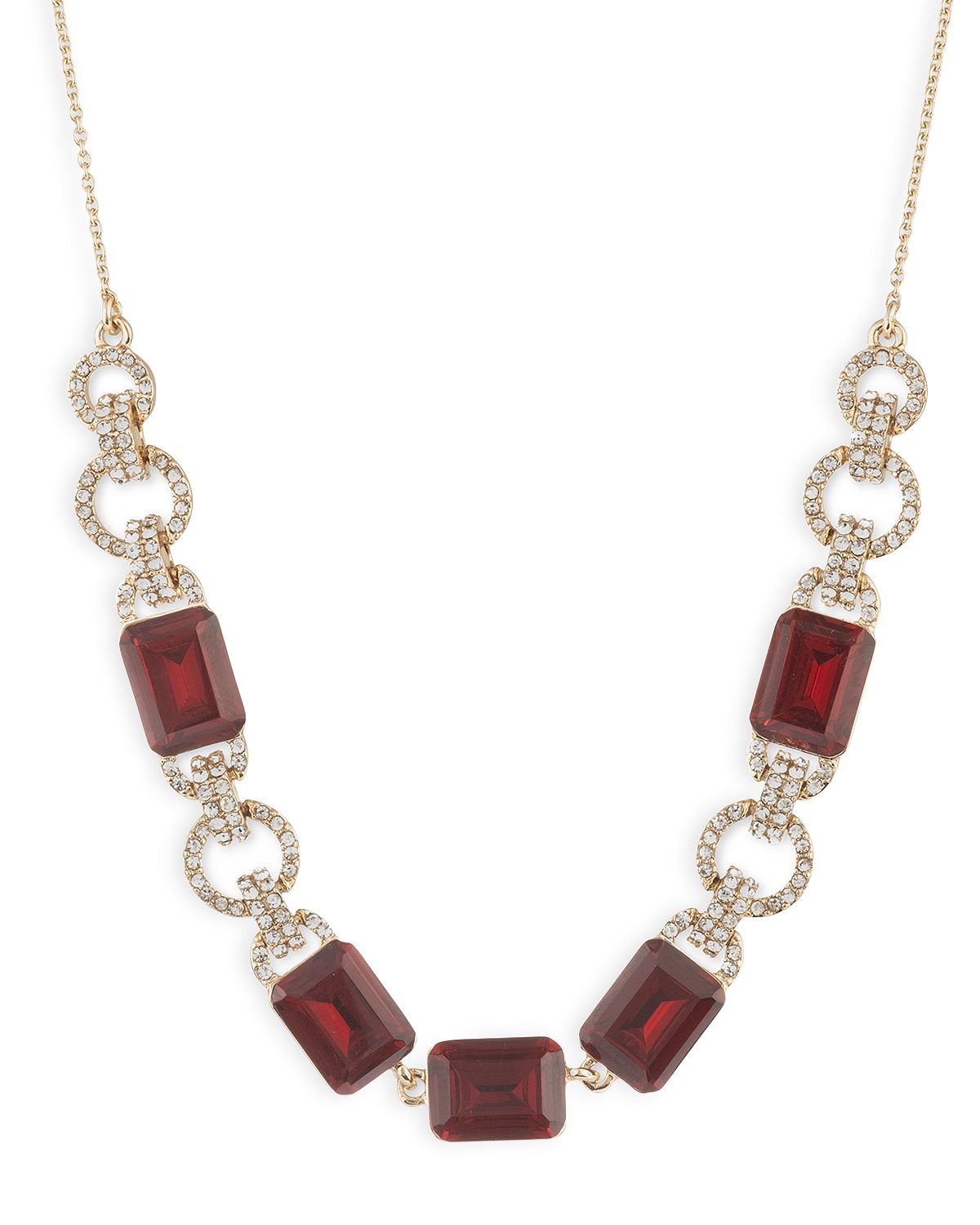 Photo 1 of LAUREN RALPH LAUREN Circle & Baguette Stone Statement Necklace, 16"-19"