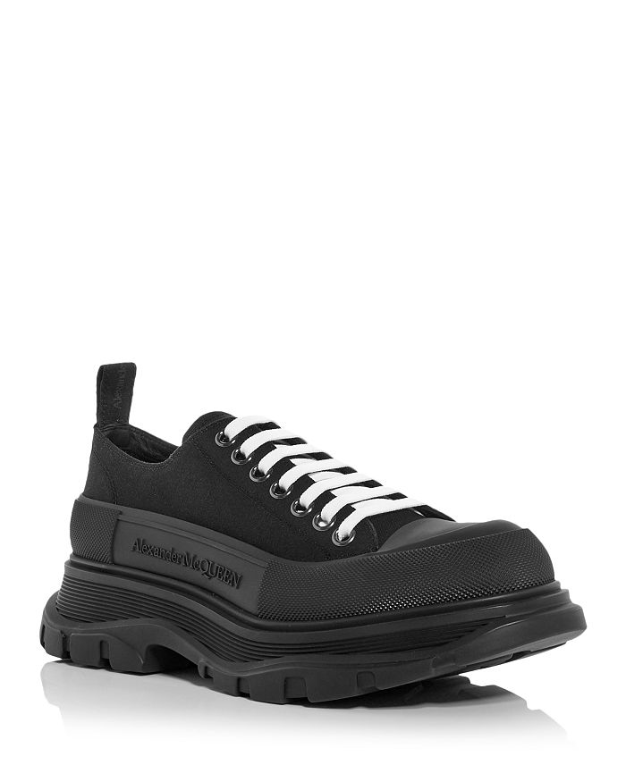 Alexander McQueen Men's Luxury Sneakers Alexander Mc Queen Black And Grey  Low Tread Slick Sneakers - Stylemyle