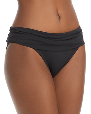 Shop La Blanca Island Goddess Shirred Bikini Bottom In Black