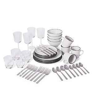Leeway Home Leeway The Full Way 44-piece Dinner Service Set In Navy Stripe