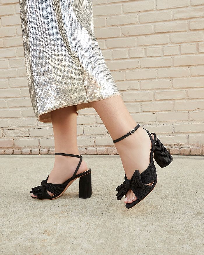 Shop Loeffler Randall Women's Camellia Bow High Heel Sandals In Black