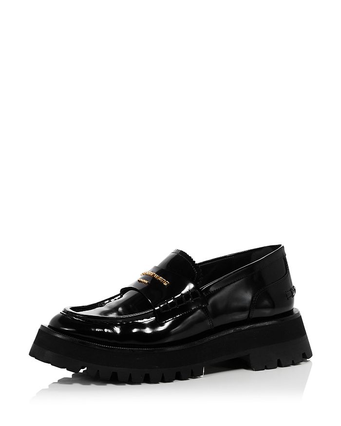 Alexander Wang Leather Carter Platform Loafers in Black Womens Shoes Flats and flat shoes Loafers and moccasins 