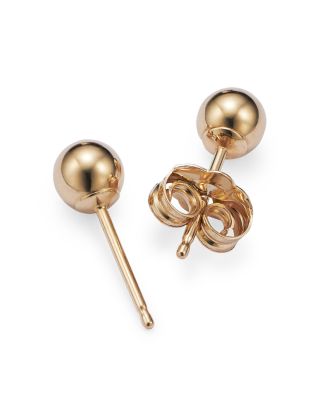 14K Yellow Gold Small Ball Stud Earrings 