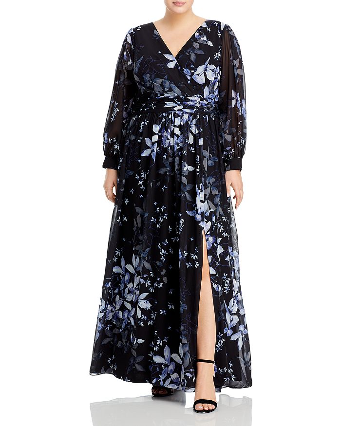 Adrianna Papell Plus Floral Printed Chiffon Gown Bloomingdale s
