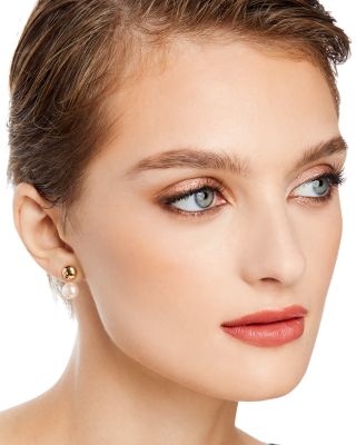 14K Yellow Gold Ear Jackets with Cultured Freshwater Pearls